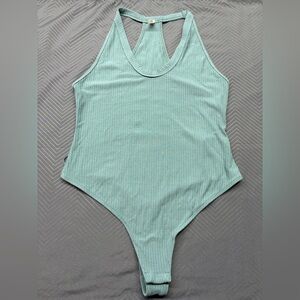 Free People Intimacy Women’s Teal Ribbed Bodysuit Size L